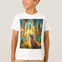 Golden Retriever in het betoverde bos