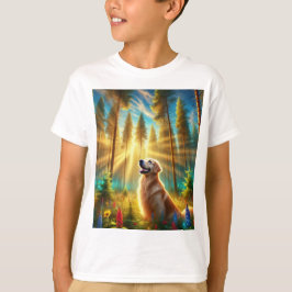 Golden Retriever in het betoverde bos T-shirt