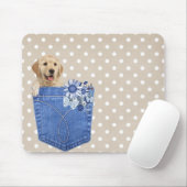 Golden Retriever in Jean Pocket Muismat (Met muis)