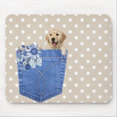 Golden Retriever in Jean Pocket Muismat (Voorkant)