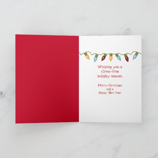 Golden Retriever in kerstlampjes Feestdagen Kaart (Binnen)