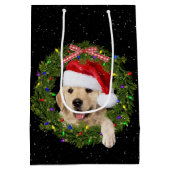 Golden Retriever in kerstmis Medium Cadeauzakje (Achterkant)