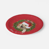 Golden Retriever in kerstmis Papieren Bordje (Gekanteld)