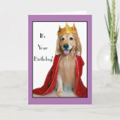Golden Retriever in King Costume Birthday Kaart (Voorkant)