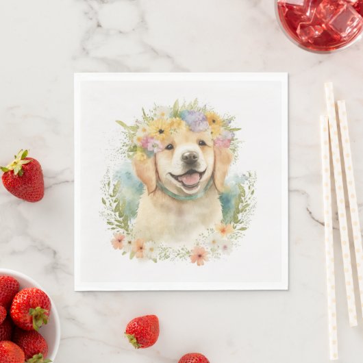 Golden Retriever in Laurel Wreath Servet (Insitu)