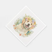Golden Retriever in Laurel Wreath Servet (Hoek)