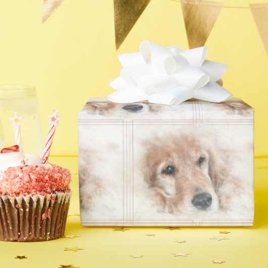 Golden Retriever in Lijst Cadeaupapier (Verjaardagsfeest)