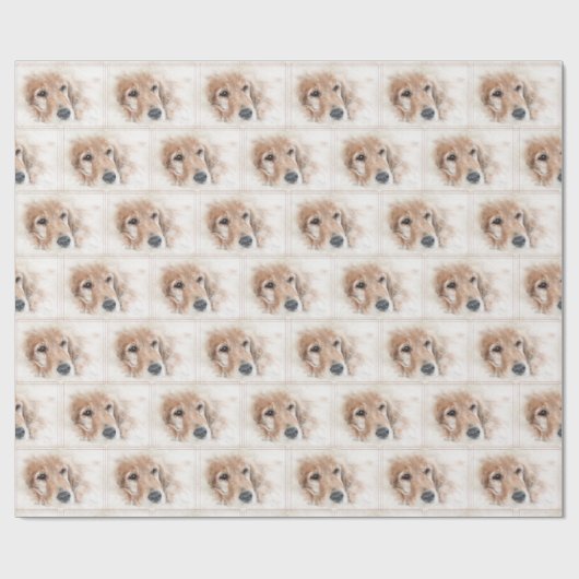 Golden Retriever in Lijst Cadeaupapier (Vlak)