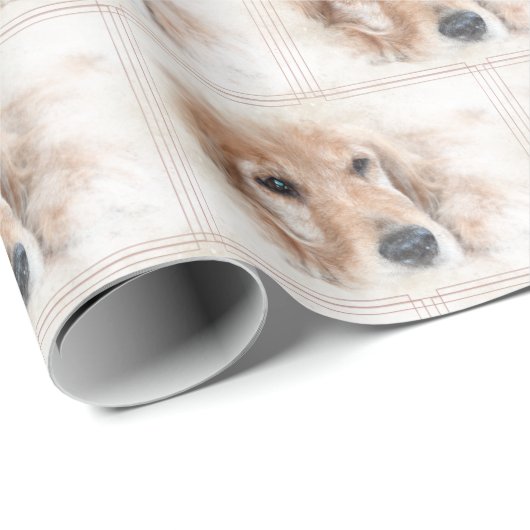 Golden Retriever in Lijst Cadeaupapier (Rol Hoek)