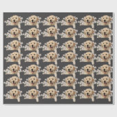 Golden Retriever in madeliefjes op grijs Cadeaupapier (Vlak)