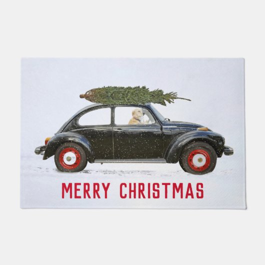 Golden Retriever in Old Car Doormat Deurmat (Voorkant)