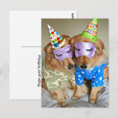 Golden Retriever in Pajamas Birthday Briefkaart (Voorkant / Achterkant)