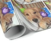 Golden Retriever in Pajamas Birthday Cadeaupapier (Rol Hoek)