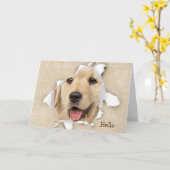 Golden Retriever in papiercentrale Hallo Kaart (Gele Bloem)