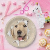 Golden Retriever in papieren hol Papieren Bordje (Feest)