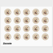Golden Retriever in papiergat Ronde Sticker (Vel)