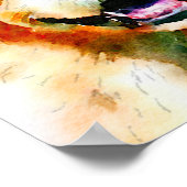 Golden Retriever in Pet en zonnebril Waterverf Poster (Hoek)