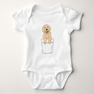 Golden Retriever in Pocket Clipart Cute Puppy Clip Romper