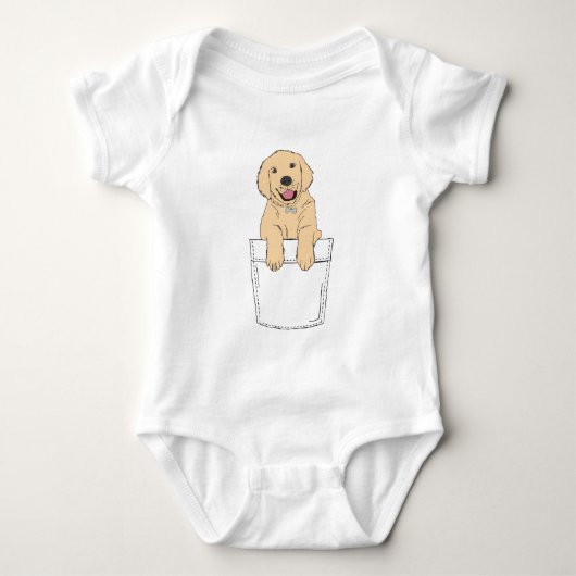 Golden Retriever in Pocket Clipart Puppy Clip Romper (Voorkant)