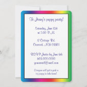 Golden Retriever in Rainbow Invite Kaart (Achterkant)