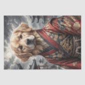 Golden Retriever in Red Kimono - Decoupage - Tissuepapier (Voorkant)