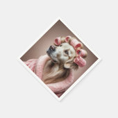 Golden Retriever in roze haarkrulspelden Servet (Hoek)