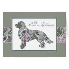 Golden Retriever in Sage Blush Garden Pattern