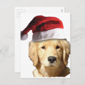 Golden Retriever in Santa Hat Feestdagenkaart (Voorkant / Achterkant)