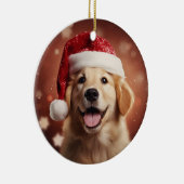 Golden Retriever in Santa Hat Keramisch Ornament (Rechts)