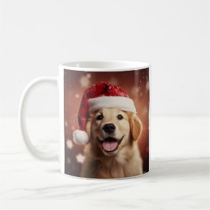 Golden Retriever in Santa Hat Koffiemok