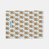 Golden Retriever in Santa Hat of Custom Dog Photo Fleece Deken (Voorkant (Horizontaal))