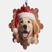 Golden Retriever in Santa Hat Ornament Kaart (Links)