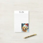 Golden Retriever in Santa Hat Post-it® Notes (Op bureau)