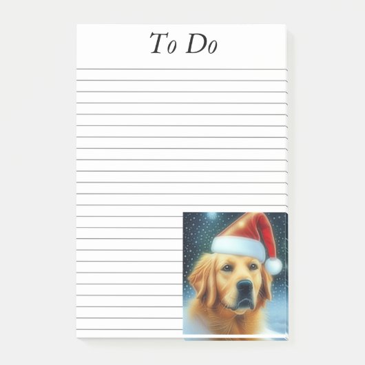 Golden Retriever in Santa Hat Post-it® Notes (Voorkant)