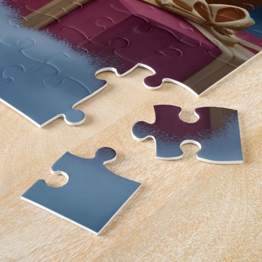 Golden Retriever in Santa’s Workshop Christmas Legpuzzel (Zijkant)