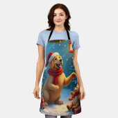 Golden Retriever in Santa’s Workshop Christmas Schort (Gedragen)