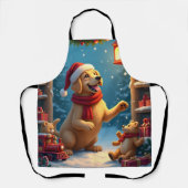Golden Retriever in Santa’s Workshop Christmas Schort (Voorkant)