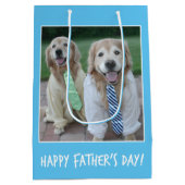 Golden Retriever in Shirt en Stropdas Vaderdag Medium Cadeauzakje (Achterkant)