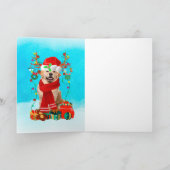 Golden Retriever in sneeuw met kerstcadeaus Kaart (Binnen)