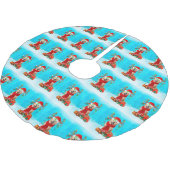 Golden Retriever in sneeuw met kerstcadeaus Kerstboom Rok (Gekanteld)