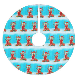 Golden Retriever in sneeuw met kerstcadeaus Kerstboom Rok