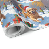 Golden Retriever in Snow beroemd gemaakt door Chri Cadeaupapier (Rol Hoek)