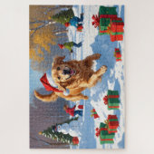 Golden Retriever in Snow beroemd gemaakt door Chri Legpuzzel (Verticaal)