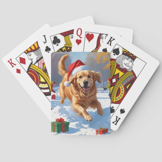 Golden Retriever in Snow beroemd gemaakt door Chri Pokerkaarten (Achterkant)
