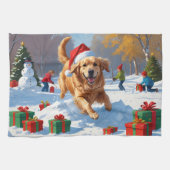 Golden Retriever in Snow beroemd gemaakt door Chri Theedoek (Horizontaal)