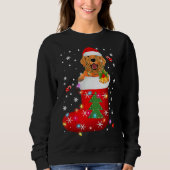 Golden Retriever in Sock-kerst Trui (Voorkant)