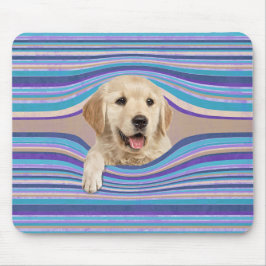 Golden Retriever in stripes Muismat