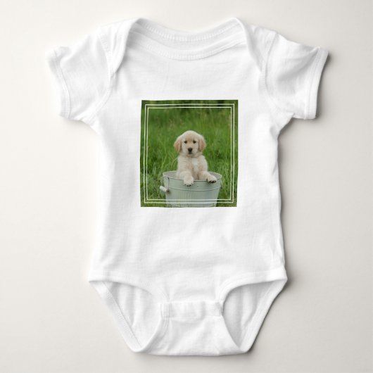 Golden retriever in wasbekken romper (Voorkant)