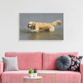 Golden Retriever in water Canvas Afdruk (Insitu (Woonkamer))