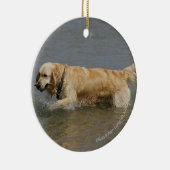 Golden Retriever in water Keramisch Ornament (Rechts)